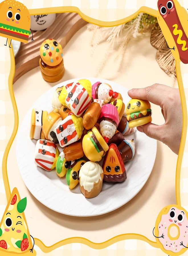 Arrowbash 36 Pcs Mini Slow Rising Toys Fast Food Foam Stress Relief Toys in Hot Dog Cake Bread Smore Pizza Biscuit Donut Food Goodie Bag Fillers for Adults Party Favors - Image 5